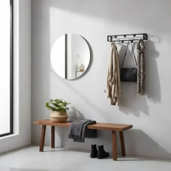 Schwarze Kompakt-Garderobe mit 7 Haken - Satroni^Wohnen Best