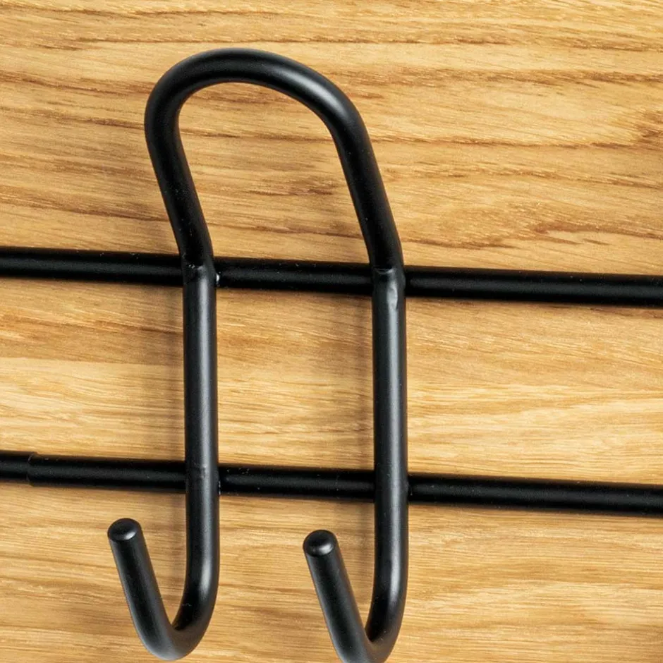 Wohnen Schwarze Metall Hakenleiste mit 8 Haken - Akke