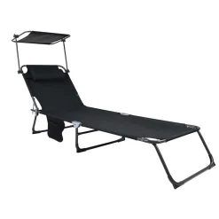 Wohnen Schwarze Sonnenliege zusammenklappbar - Ambia