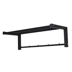 Wohnen Schwarze Stahl Wandgarderobe mit Hutablage - Tattra