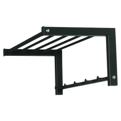 Wohnen Schwarze Stahl Wandgarderobe mit Hutablage - Tattra