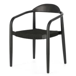 Schwarze Stühle aus Akazie & Kordel - Varioma (4er Set)^Wohnen Outlet