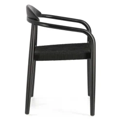 Schwarze Stühle aus Akazie & Kordel - Varioma (4er Set)^Wohnen Outlet