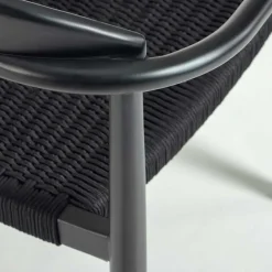 Schwarze Stühle aus Akazie & Kordel - Varioma (4er Set)^Wohnen Outlet