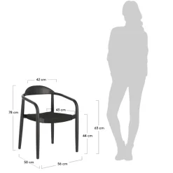 Schwarze Stühle aus Akazie & Kordel - Varioma (4er Set)^Wohnen Outlet