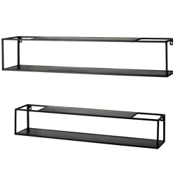 Wohnen Schwarze Wandregale Set - Mikene (zweiteilig)