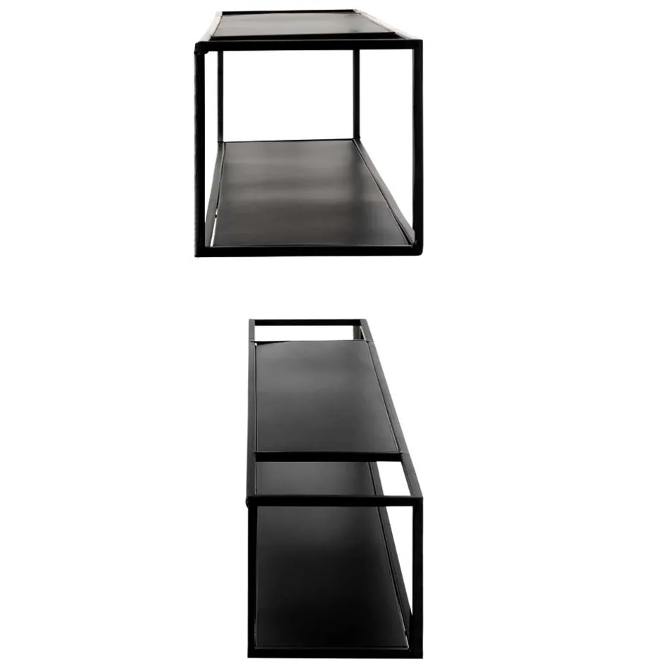 Wohnen Schwarze Wandregale Set - Mikene (zweiteilig)