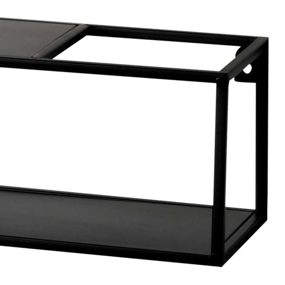 Wohnen Schwarze Wandregale Set - Mikene (zweiteilig)