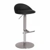 Schwarzer Barhocker Rissino mit Edelstahl-Gestell höhenverstellbar^Wohnen Sale