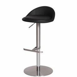 Schwarzer Barhocker Rissino mit Edelstahl-Gestell höhenverstellbar^Wohnen Sale