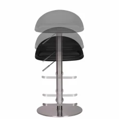 Schwarzer Barhocker Rissino mit Edelstahl-Gestell höhenverstellbar^Wohnen Sale