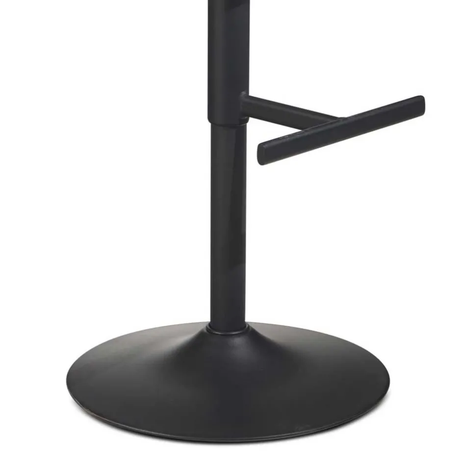 Wohnen Schwarzer Barstuhl mit Kunstlederbezug - Notomo