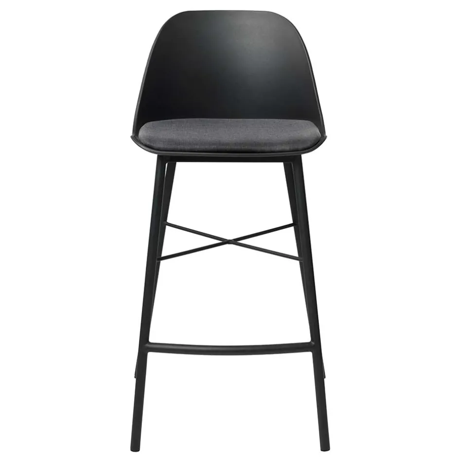 Wohnen Schwarzer Barstuhl mit Schalensitz Kunststoff - Formentera