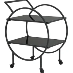 Wohnen Schwarzer Design-Servierwagen aus Metall - Nucina