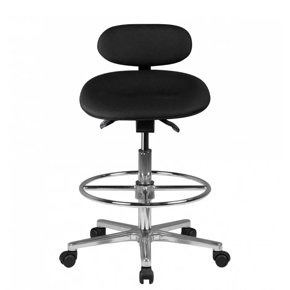 Schwarzer Drehhocker mit niedriger Rückenlehne - Zafyra^Wohnen Sale