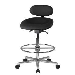 Schwarzer Drehhocker mit niedriger Rückenlehne - Zafyra^Wohnen Sale