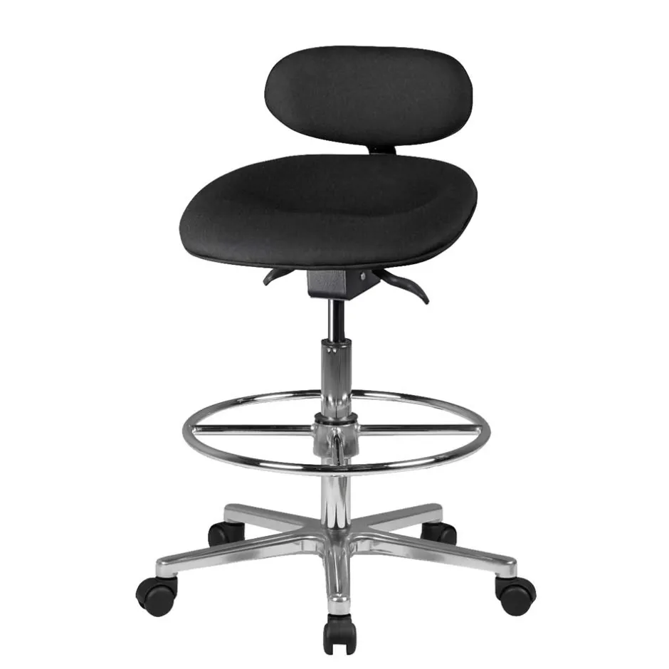 Schwarzer Drehhocker mit niedriger Rückenlehne - Zafyra^Wohnen Sale