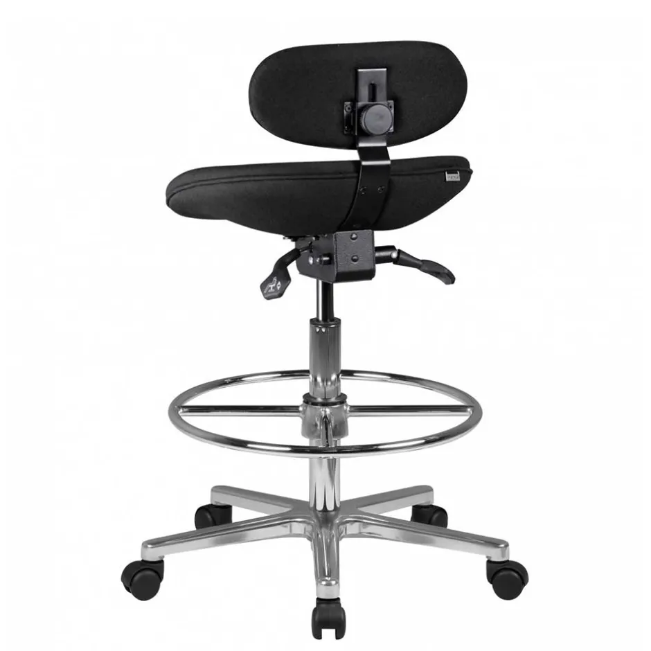 Schwarzer Drehhocker mit niedriger Rückenlehne - Zafyra^Wohnen Sale