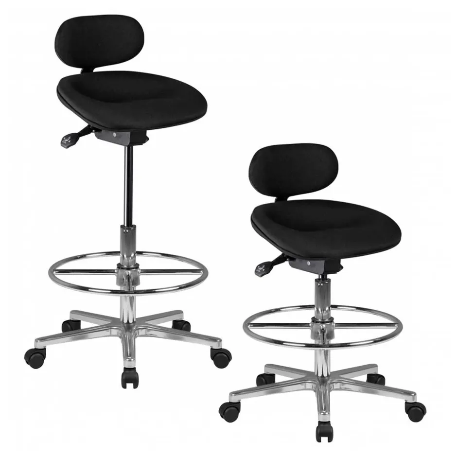 Schwarzer Drehhocker mit niedriger Rückenlehne - Zafyra^Wohnen Sale