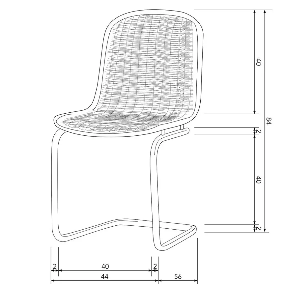 Wohnen Schwarzer Freischwinger aus Kunstrattan - Babette (2er Set)