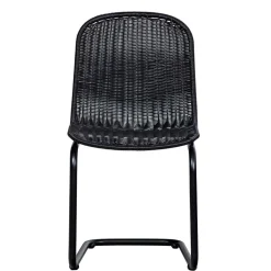 Wohnen Schwarzer Freischwinger aus Kunstrattan - Babette (2er Set)