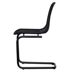 Wohnen Schwarzer Freischwinger aus Kunstrattan - Babette (2er Set)