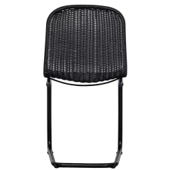 Wohnen Schwarzer Freischwinger aus Kunstrattan - Babette (2er Set)