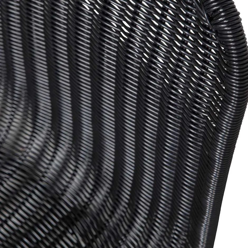 Wohnen Schwarzer Freischwinger aus Kunstrattan - Babette (2er Set)