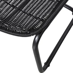 Wohnen Schwarzer Freischwinger aus Kunstrattan - Babette (2er Set)