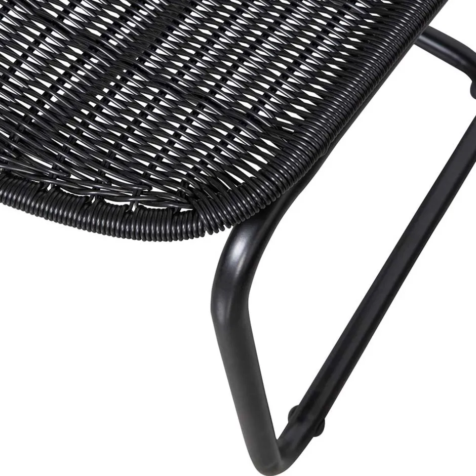 Wohnen Schwarzer Freischwinger aus Kunstrattan - Babette (2er Set)