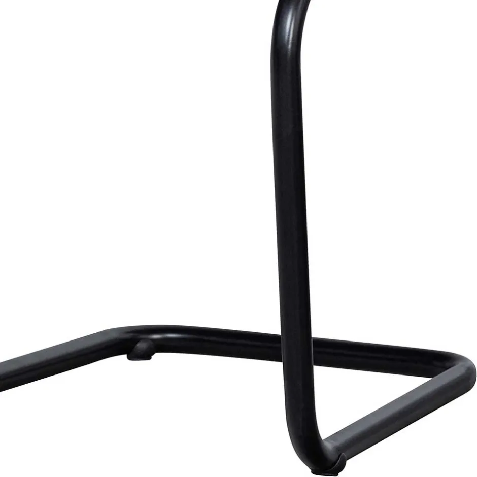 Wohnen Schwarzer Freischwinger aus Kunstrattan - Babette (2er Set)