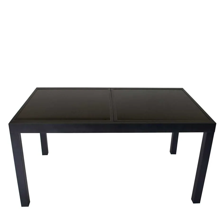 Schwarzer Gartentisch aus Aluminium & Glas - Chiano^Wohnen Hot