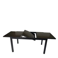 Schwarzer Gartentisch aus Aluminium & Glas - Chiano^Wohnen Hot