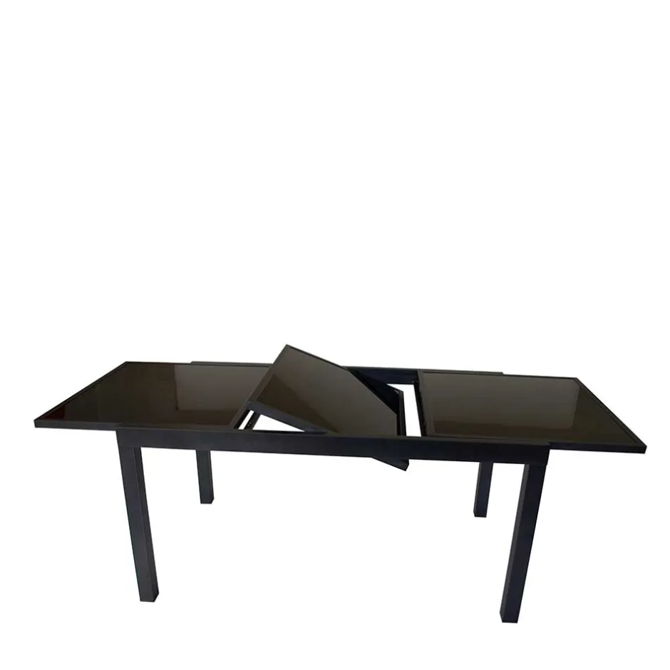 Schwarzer Gartentisch aus Aluminium & Glas - Chiano^Wohnen Hot