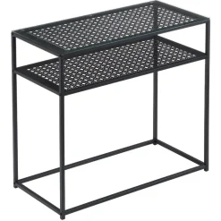 Wohnen Schwarzer Konsolentisch mit Glasplatte - Panfreda