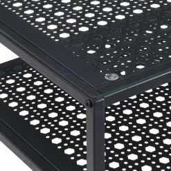 Wohnen Schwarzer Konsolentisch mit Glasplatte - Panfreda