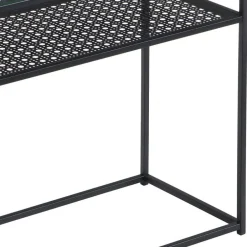 Wohnen Schwarzer Konsolentisch mit Glasplatte - Panfreda