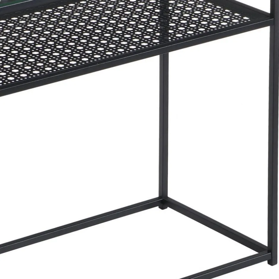 Wohnen Schwarzer Konsolentisch mit Glasplatte - Panfreda