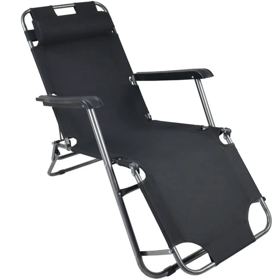 Schwarzer Liegestuhl klappbar - Conceppa^Wohnen Outlet