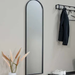 Schwarzer Metallspiegel oben gerundet - Dieus^Wohnen Clearance