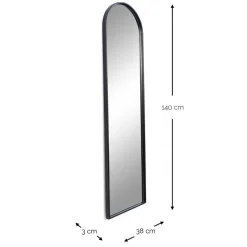 Schwarzer Metallspiegel oben gerundet - Dieus^Wohnen Clearance