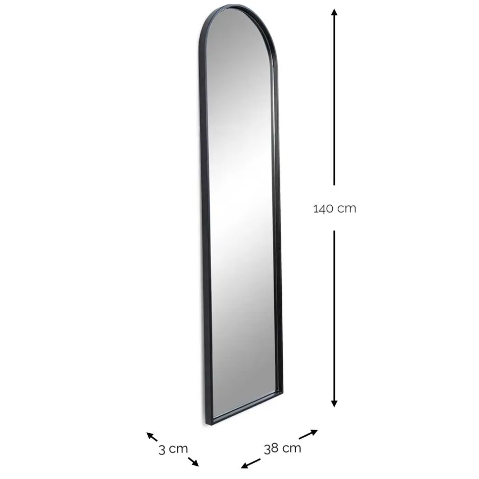 Schwarzer Metallspiegel oben gerundet - Dieus^Wohnen Clearance