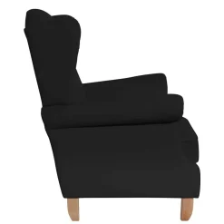 Wohnen Schwarzer Ohrenbackensessel aus Kunstleder - Yannik