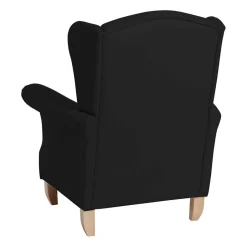 Wohnen Schwarzer Ohrenbackensessel aus Kunstleder - Yannik