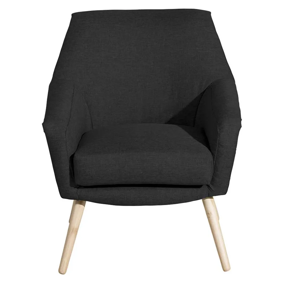 Schwarzer Polstersessel aus Webstoff - Chiosma^Wohnen