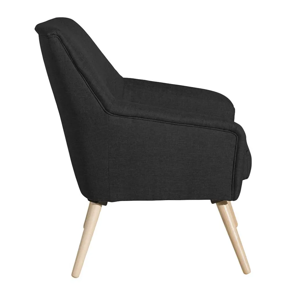 Schwarzer Polstersessel aus Webstoff - Chiosma^Wohnen