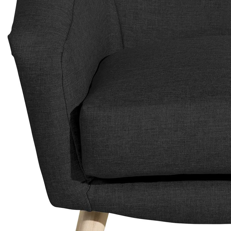 Schwarzer Polstersessel aus Webstoff - Chiosma^Wohnen