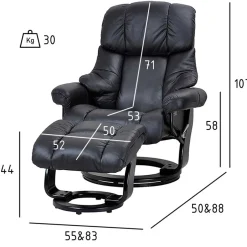 Schwarzer Relaxsessel mit Fußablage - Nautygo (zweiteilig)^Wohnen Sale