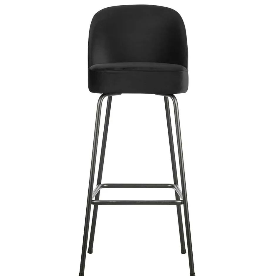 Schwarzer Retro Samt Barstuhl in zwei Höhen - Abelless^Wohnen Best