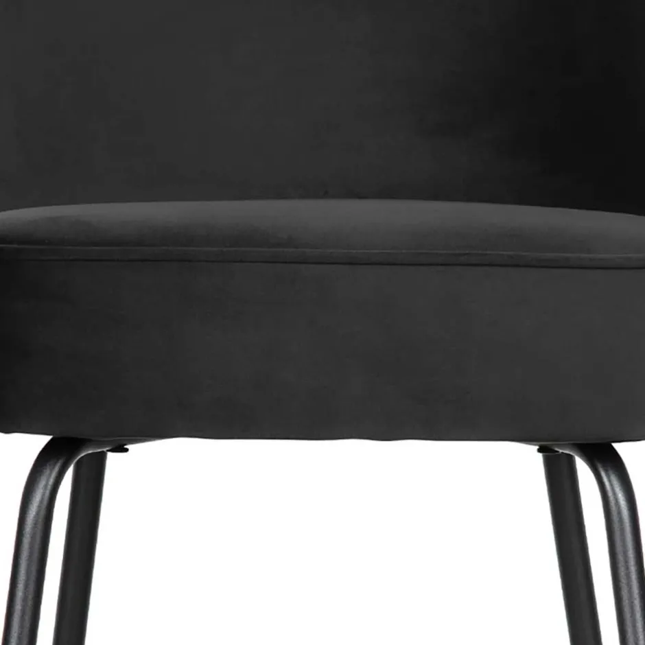 Schwarzer Retro Samt Barstuhl in zwei Höhen - Abelless^Wohnen Best